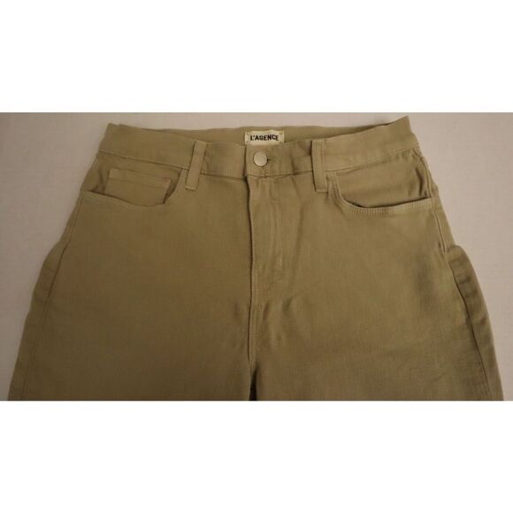 L'agence Women's Sz 29 Limestone Sada High-Rise Crop Slim Straight Jeans $255 - Picture 3 of 9